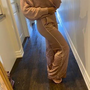 Aritzia straight leg silk pants